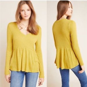 Anthropologie Ribbed Babydoll Top NWT